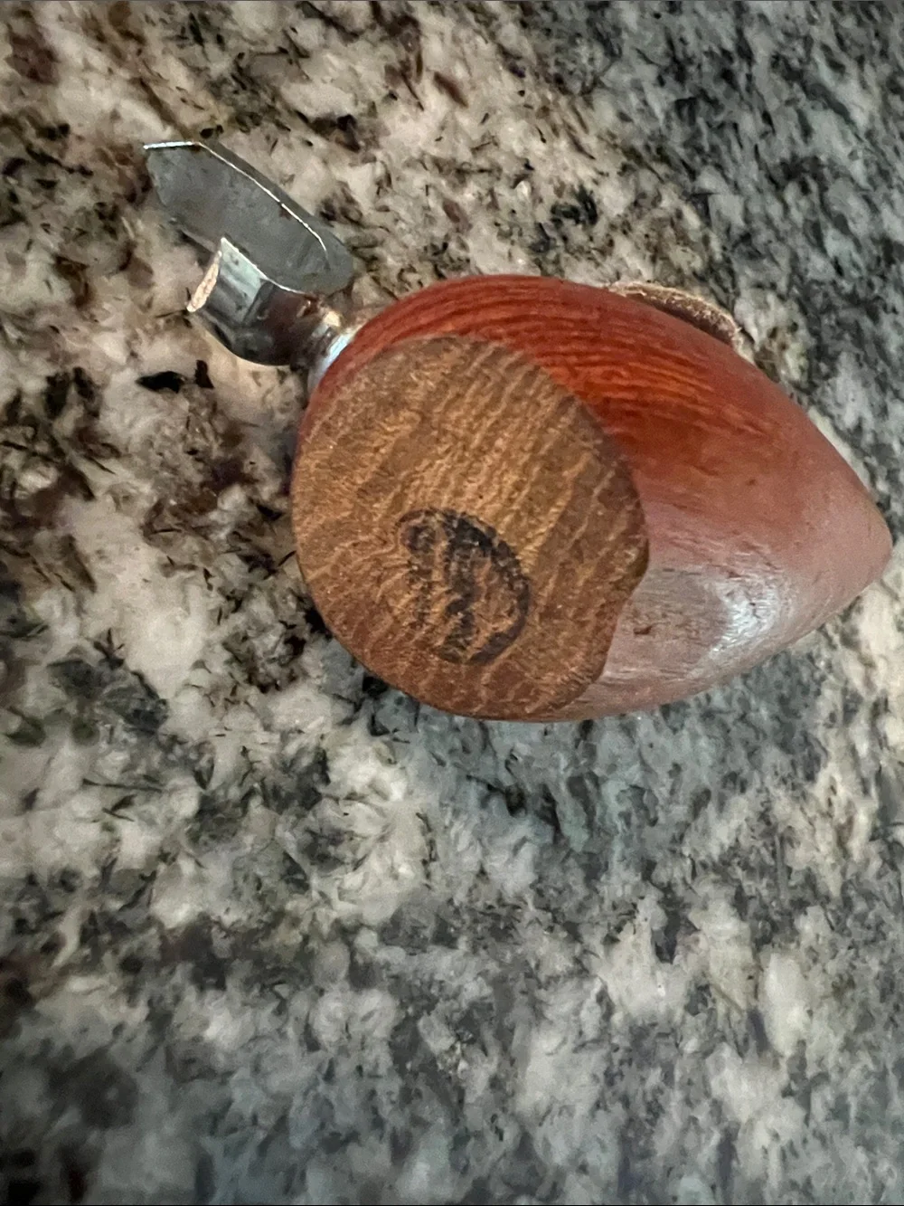Source Unknown Brown Wooden Bird Toy with Beige Felt Accents and Metal Clip